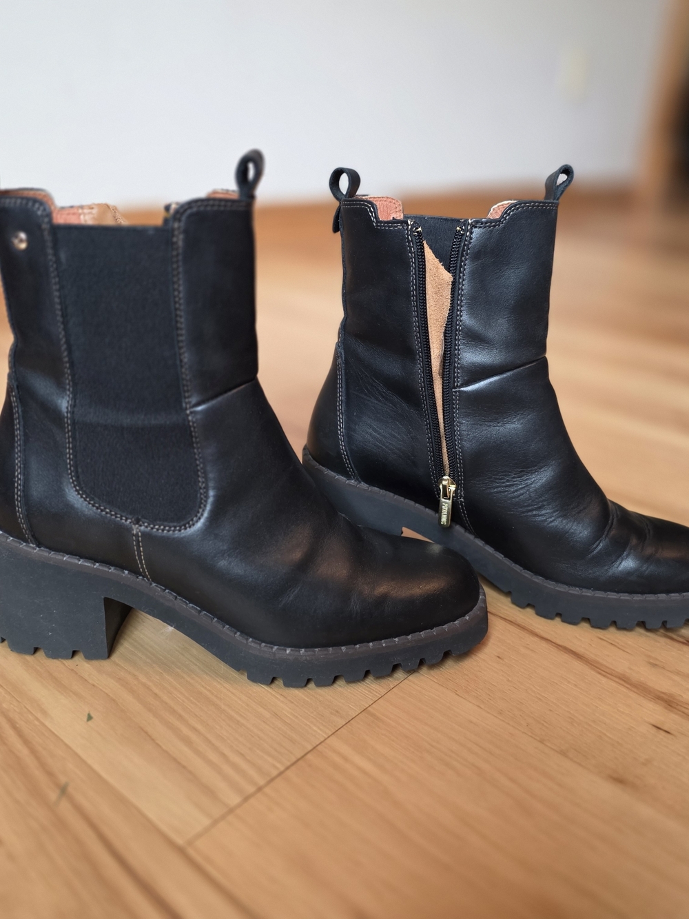 Pikolinos Black Chelsea Ankle Boot with Black Elastic Side Panel - Picture 2 of 10